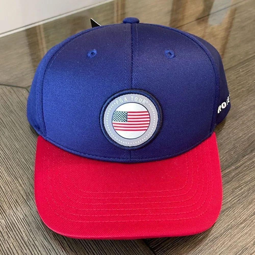 PRO SERIES PGA Tour Golf Hat Professional Adjustable Cap Peacoat Blue Red NWT
